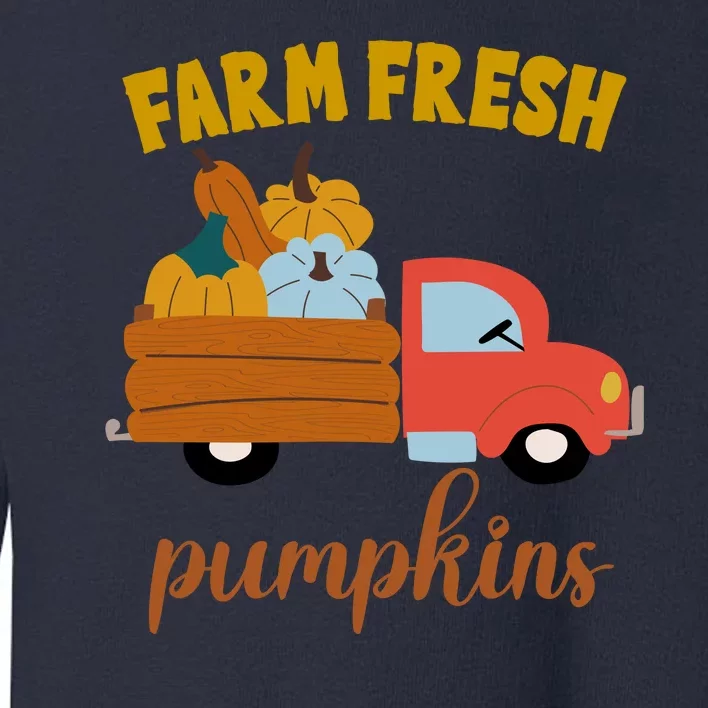 Farm Fresh Pumpkins Fall Vintage Truck Toddler Sweatshirt