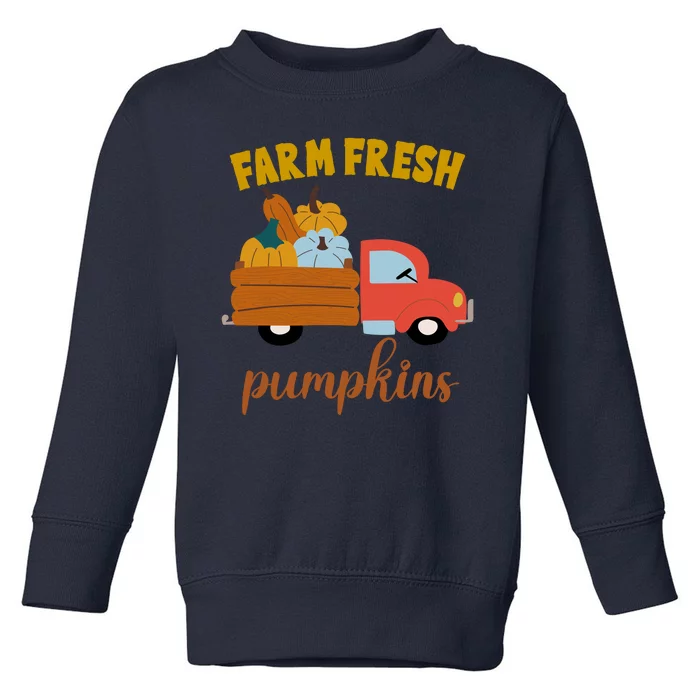 Farm Fresh Pumpkins Fall Vintage Truck Toddler Sweatshirt