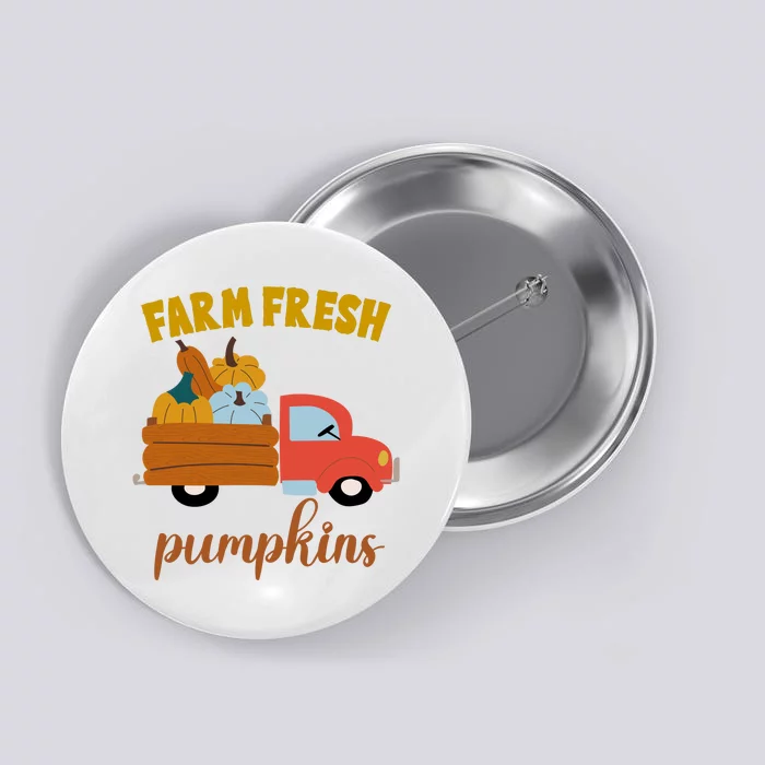 Farm Fresh Pumpkins Fall Vintage Truck Button