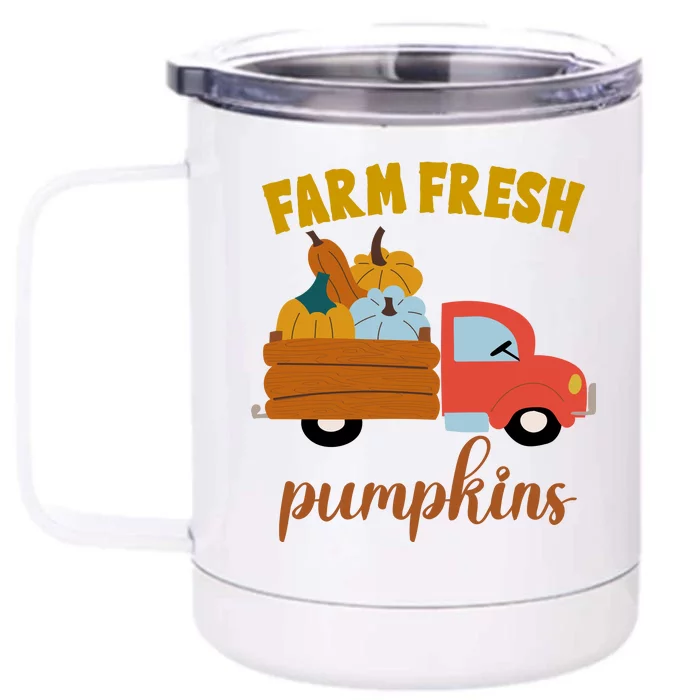 Farm Fresh Pumpkins Fall Vintage Truck Front & Back 12oz Stainless Steel Tumbler Cup