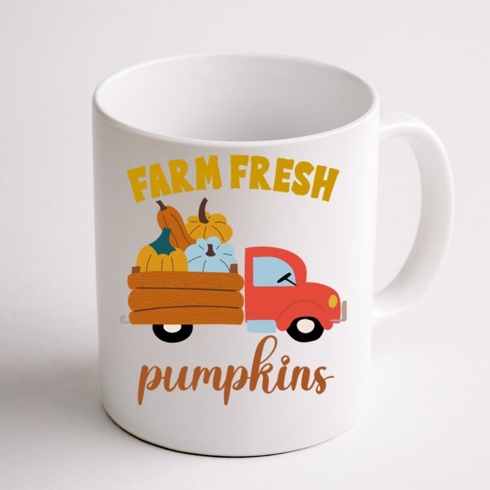 Farm Fresh Pumpkins Fall Vintage Truck Front & Back Coffee Mug