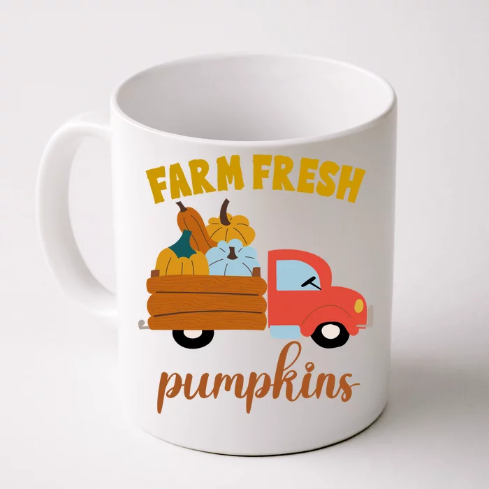 Farm Fresh Pumpkins Fall Vintage Truck Front & Back Coffee Mug