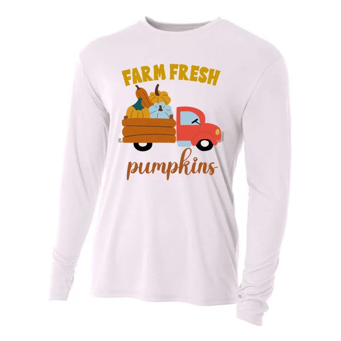 Farm Fresh Pumpkins Fall Vintage Truck Cooling Performance Long Sleeve Crew