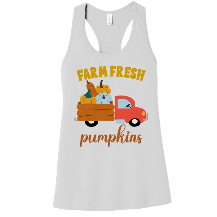 Farm Fresh Pumpkins Fall Vintage Truck Women's Racerback Tank