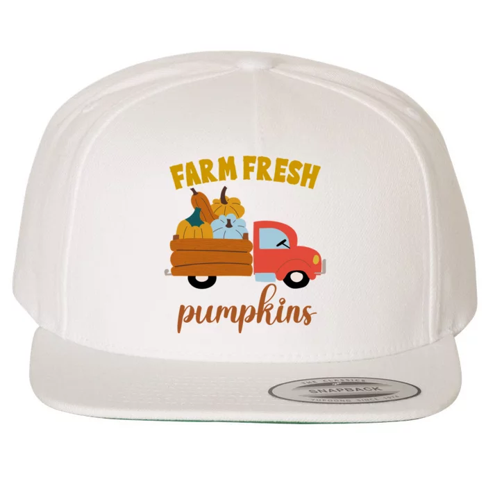 Farm Fresh Pumpkins Fall Vintage Truck Wool Snapback Cap