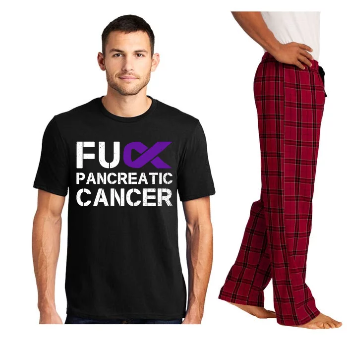 Fuck Fu Pancreatic Cancer Awareness Warrior Purple Ribbon Gift Pajama Set