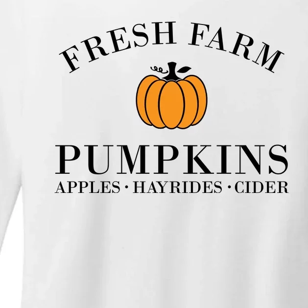 Fresh Farm Pumpkins Apples Hayrides Cider Womens CVC Long Sleeve Shirt