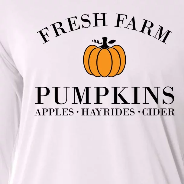 Fresh Farm Pumpkins Apples Hayrides Cider Cooling Performance Long Sleeve Crew