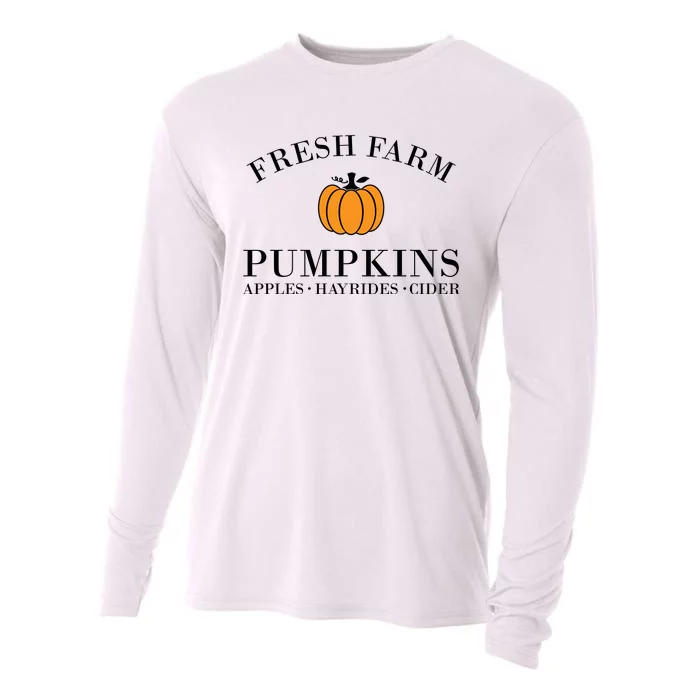 Fresh Farm Pumpkins Apples Hayrides Cider Cooling Performance Long Sleeve Crew