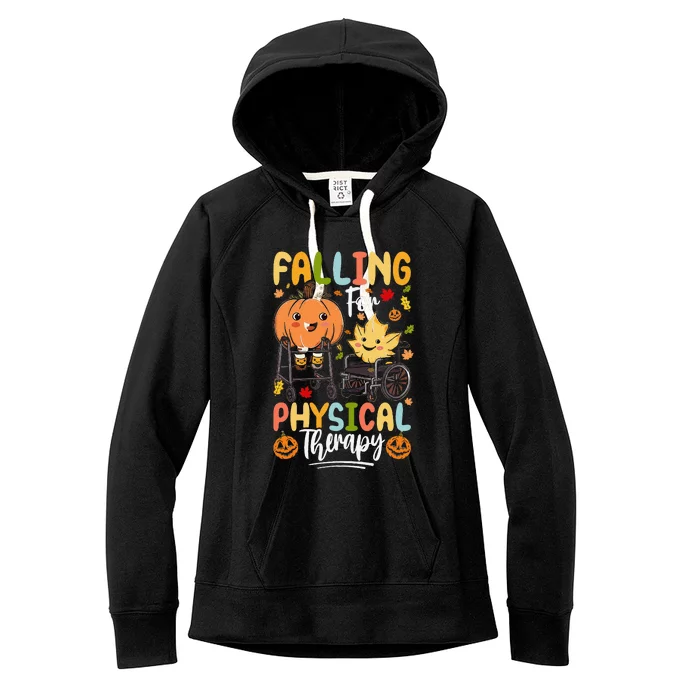 Falling For Physical Therapy Pt Pta Pumpkin Fall Autumn Women's Fleece Hoodie