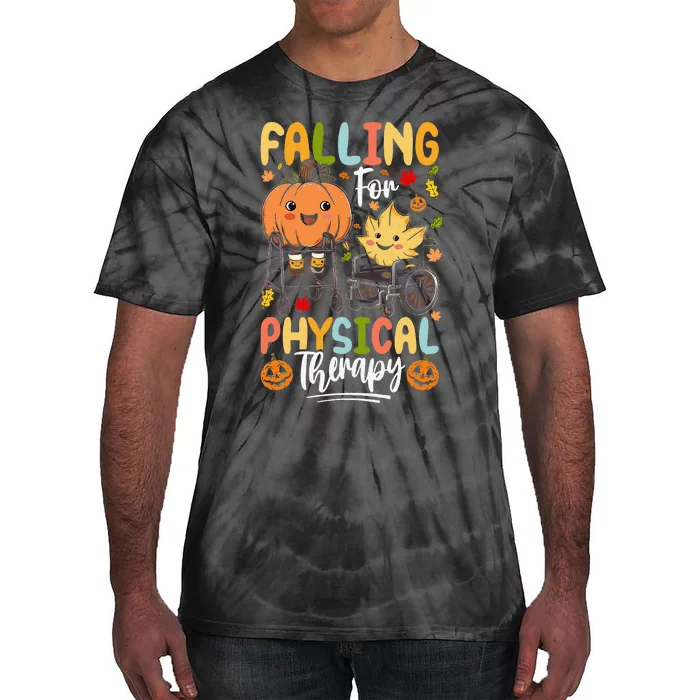 Falling For Physical Therapy Pt Pta Pumpkin Fall Autumn Tie-Dye T-Shirt