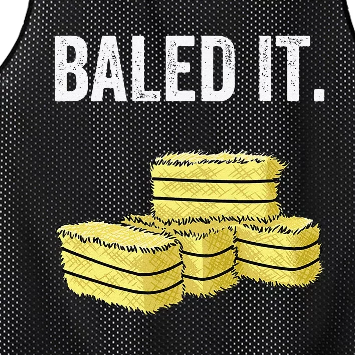 Funny Farmer Pun Baled It Farming Humor Farm Joke Mesh Reversible Basketball Jersey Tank