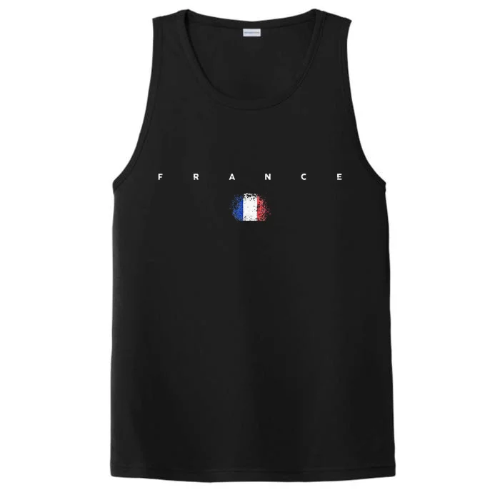 France Flag Pride Vintage Retro Soccer French Football Performance Tank