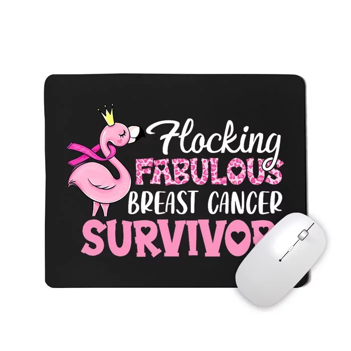 Flocking Fabulous Pink Ribbon Flamingo Breast Cancer Mousepad