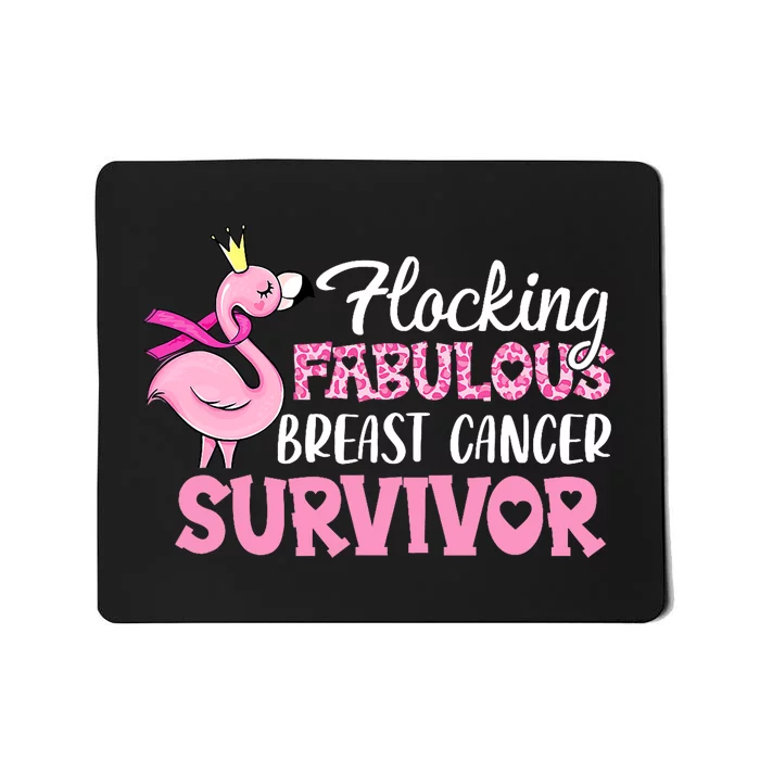 Flocking Fabulous Pink Ribbon Flamingo Breast Cancer Mousepad