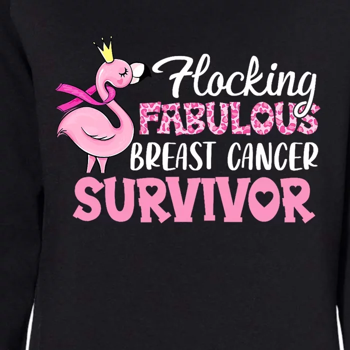 Flocking Fabulous Pink Ribbon Flamingo Breast Cancer Womens California Wash Sweatshirt