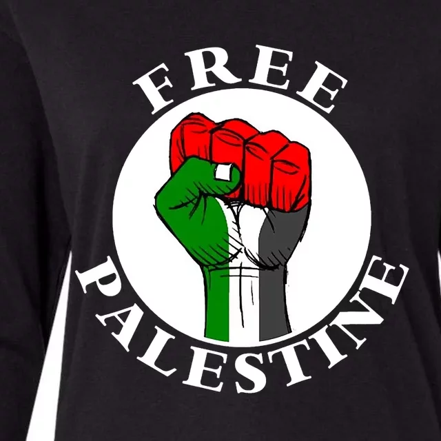 #Freepalestine Free Palestine Womens Cotton Relaxed Long Sleeve T-Shirt