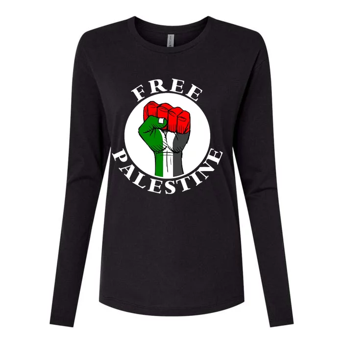 #Freepalestine Free Palestine Womens Cotton Relaxed Long Sleeve T-Shirt