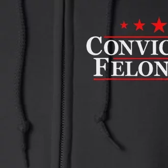 Felon24 Funny Pro Trump 2024 Campaign Full Zip Hoodie