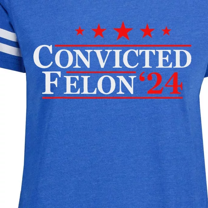 Felon24 Funny Pro Trump 2024 Campaign Enza Ladies Jersey Football T-Shirt