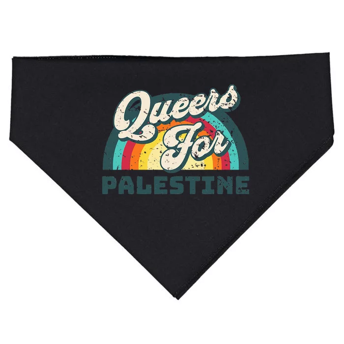 Freedom For Palestine. Queers For Palestine USA-Made Doggie Bandana