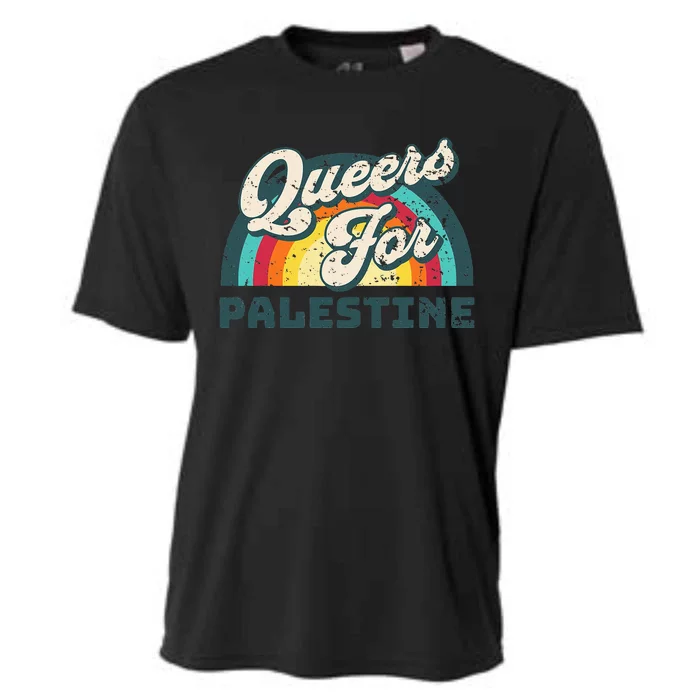 Freedom For Palestine. Queers For Palestine Cooling Performance Crew T-Shirt