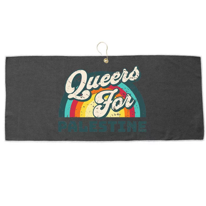 Freedom For Palestine. Queers For Palestine Large Microfiber Waffle Golf Towel