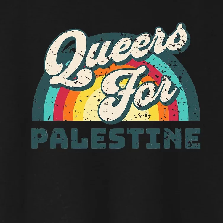 Freedom For Palestine. Queers For Palestine Women's Crop Top Tee