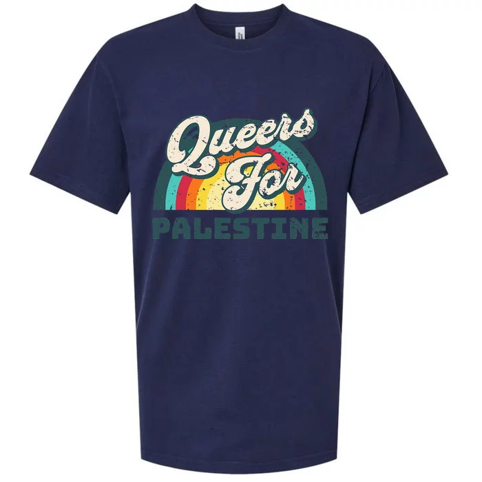 Freedom For Palestine. Queers For Palestine Sueded Cloud Jersey T-Shirt