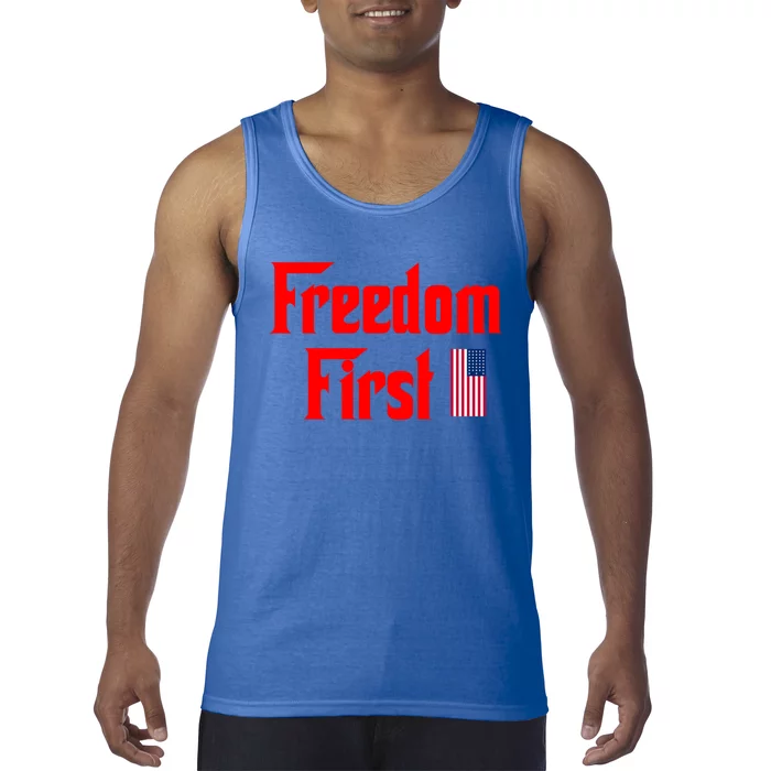 Freedom First Patriotic America First Liberty Constitution Funny Gift Tank Top