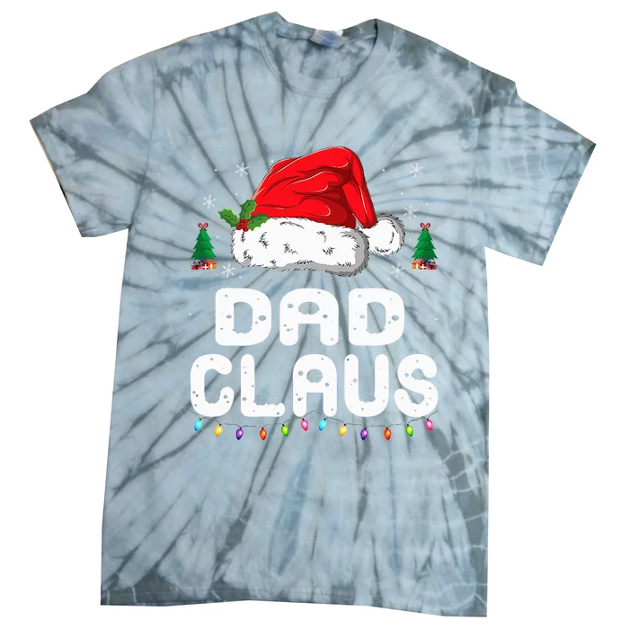 Festive Family Pajama Set Dad Claus Christmas Theme Tie-Dye T-Shirt