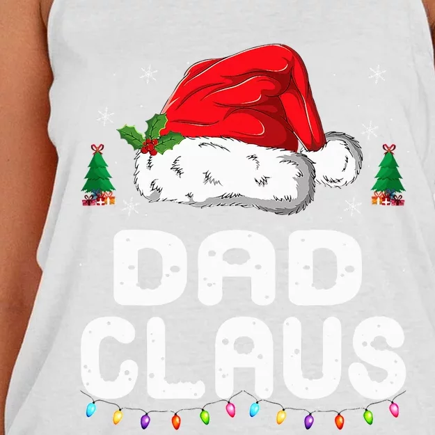 Festive Family Pajama Set Dad Claus Christmas Theme Women's Knotted Racerback Tank