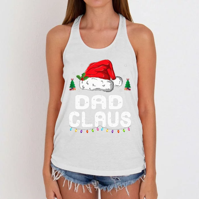 Festive Family Pajama Set Dad Claus Christmas Theme Women's Knotted Racerback Tank