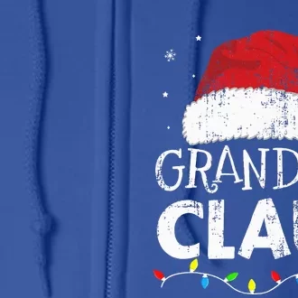 Festive Family Pajamas Grandma Claus Christmas Lights Full Zip Hoodie