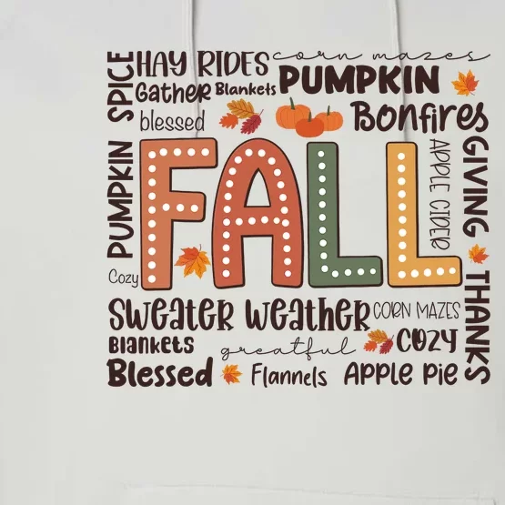 Fall Flannels Pumpkin Season Fall Vibes Autumn Thanksgiving Performance Fleece Hoodie