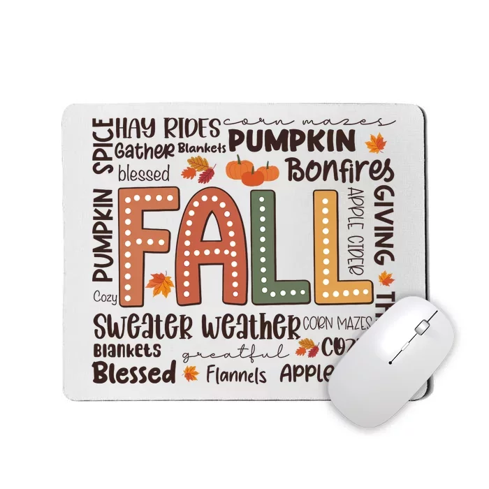 Fall Flannels Pumpkin Season Fall Vibes Autumn Thanksgiving Mousepad