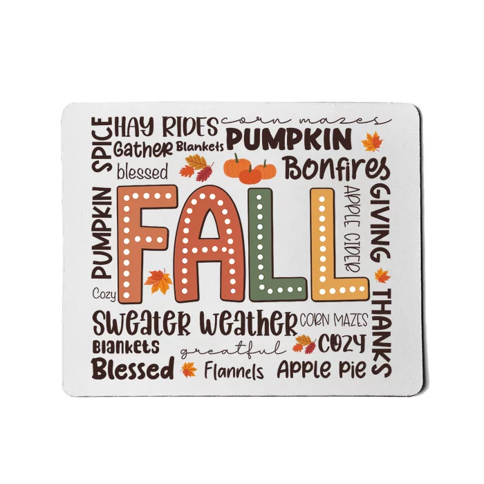 Fall Flannels Pumpkin Season Fall Vibes Autumn Thanksgiving Mousepad