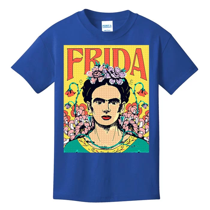 Frida Floral Portrait Kids T-Shirt