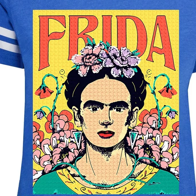 Frida Floral Portrait Enza Ladies Jersey Football T-Shirt