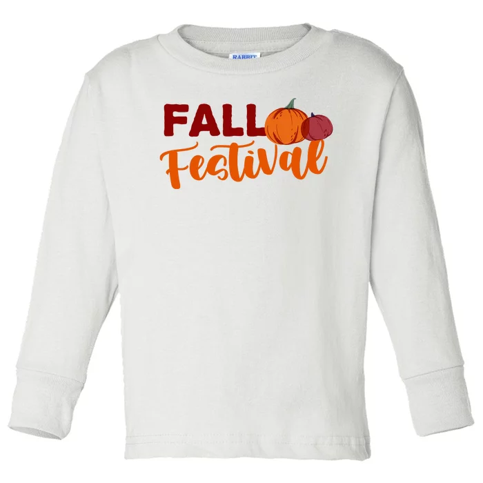 Fall Festival Pumpkin Halloween Toddler Long Sleeve Shirt