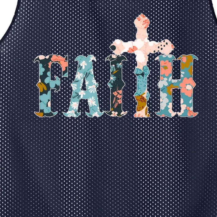 Floral Flower Print Faith Mesh Reversible Basketball Jersey Tank