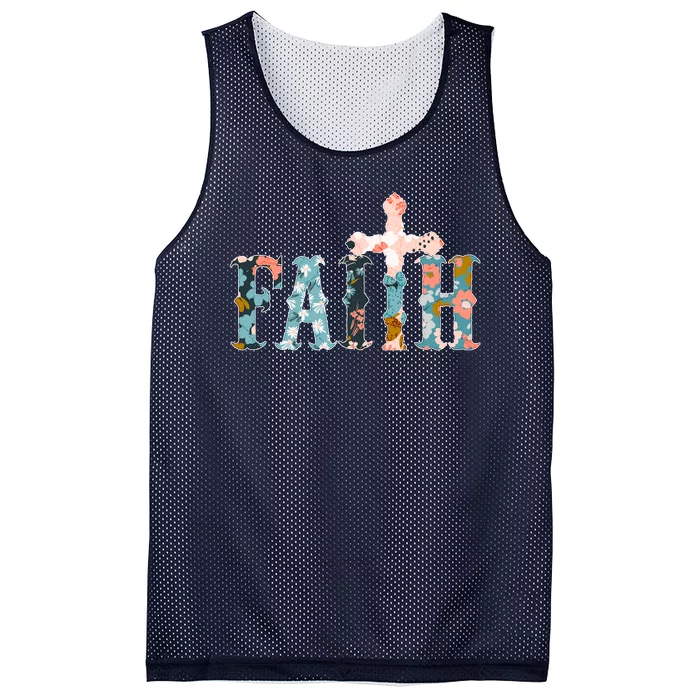 Floral Flower Print Faith Mesh Reversible Basketball Jersey Tank