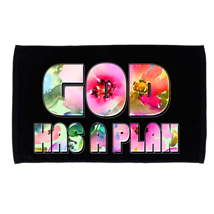 Floral Flower Print God Has A Plan Microfiber Hand Towel