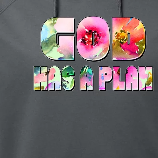 Floral Flower Print God Has A Plan Performance Fleece Hoodie