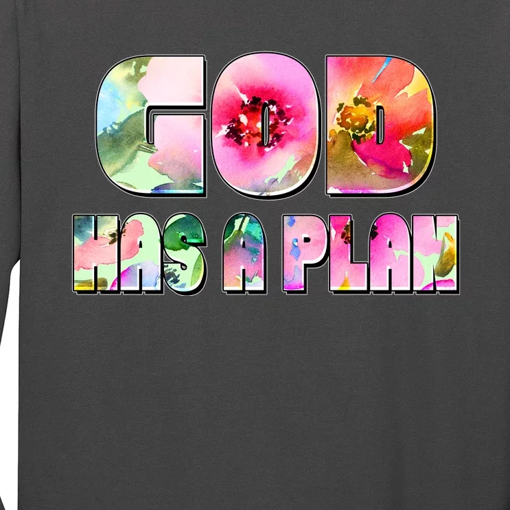 Floral Flower Print God Has A Plan Long Sleeve Shirt