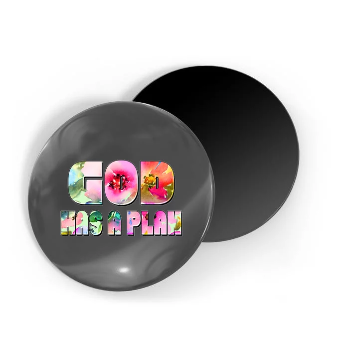 Floral Flower Print God Has A Plan Magnet