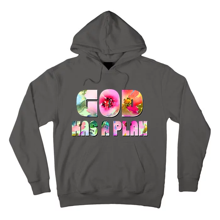 Floral Flower Print God Has A Plan Tall Hoodie