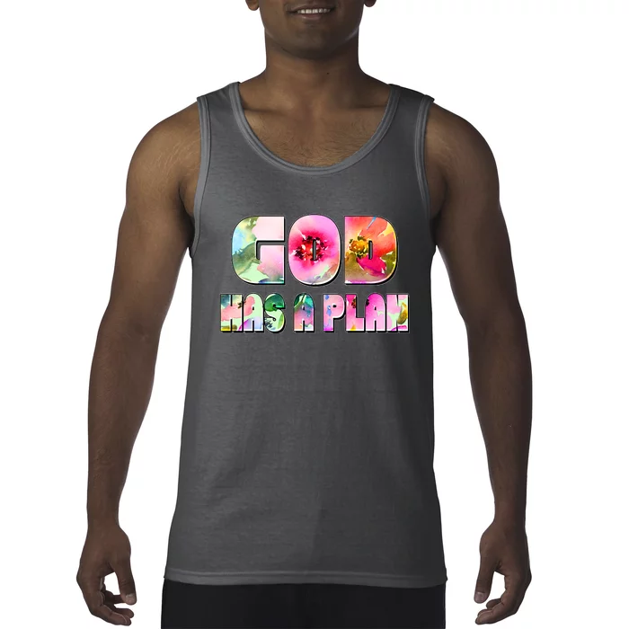 Floral Flower Print God Has A Plan Tank Top