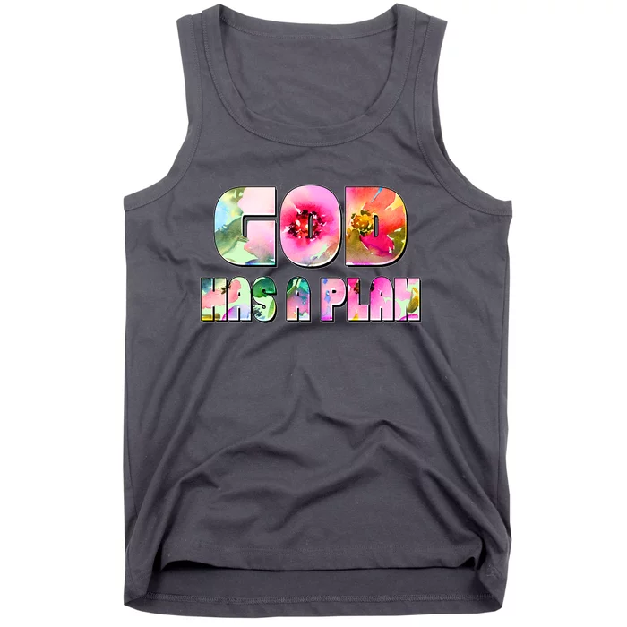 Floral Flower Print God Has A Plan Tank Top