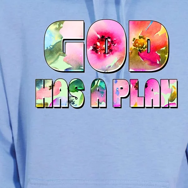 Floral Flower Print God Has A Plan Unisex Surf Hoodie